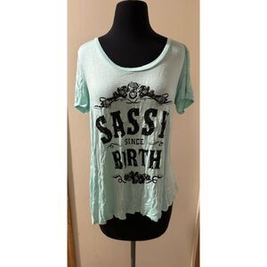 Mint "Sassy Since Birth" Design Shirt  T1436S   Small (I) NWT Boutique